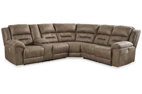 Ravenel Fossil 3-Piece Power Reclining Sectional by Ashley at Eve Furniture