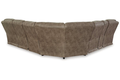 Ravenel Fossil 4-Piece Power Reclining Sectional by Ashley at Eve Furniture