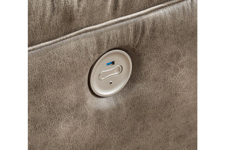 Ravenel Fossil 4-Piece Power Reclining Sectional by Ashley at Eve Furniture