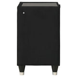Ravenne Black 2-drawer Velvet Upholstered LED Nightstand with USB by Coaster at Eve Furniture