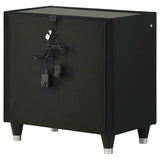 Ravenne Black 2-drawer Velvet Upholstered LED Nightstand with USB by Coaster at Eve Furniture