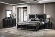 Ravenne Black 4-piece Velvet Upholstered California King LED Bedroom Set by Coaster at Eve Furniture