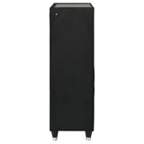 Ravenne Black 5-drawer Velvet Upholstered LED Chest of Drawers by Coaster at Eve Furniture