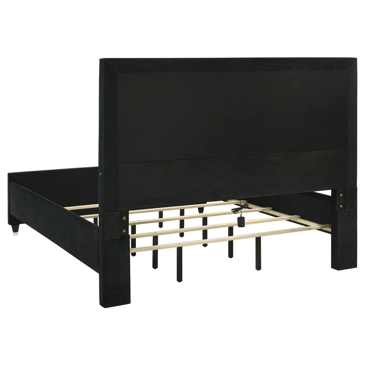 Ravenne Black 5-piece Velvet Upholstered California King LED Bedroom Set by Coaster at Eve Furniture