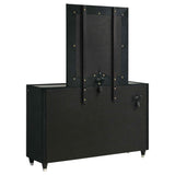 Ravenne Black 8-drawer Velvet Upholstered LED Dresser and Mirror by Coaster at Eve Furniture
