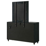 Ravenne Black 8-drawer Velvet Upholstered LED Dresser and Mirror by Coaster at Eve Furniture