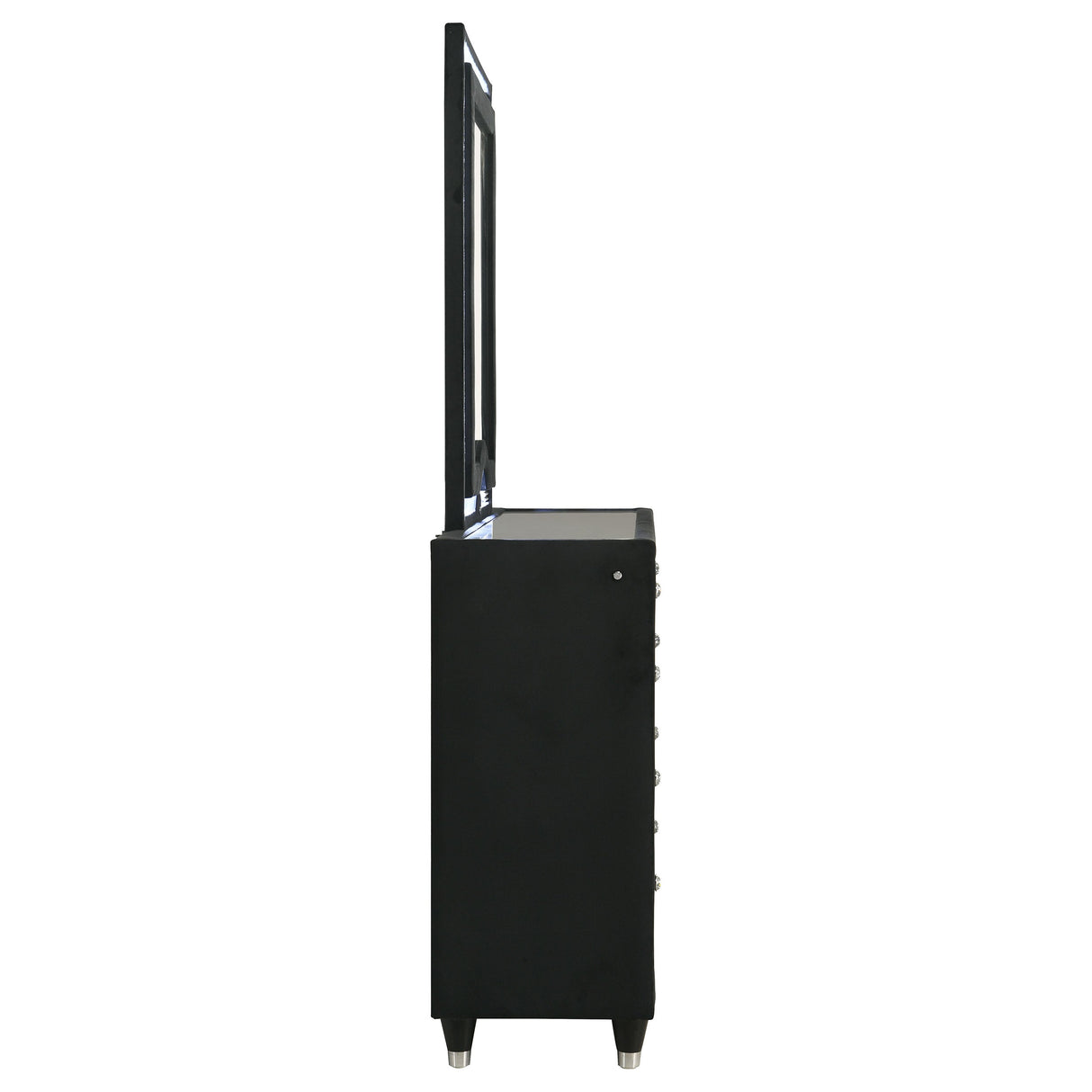 Ravenne Black 8-drawer Velvet Upholstered LED Dresser and Mirror by Coaster at Eve Furniture