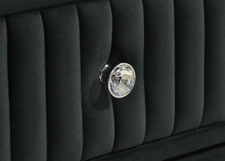 Ravenne Black 8-drawer Velvet Upholstered LED Dresser Cabinet by Coaster at Eve Furniture