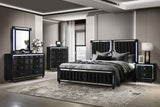 Ravenne Black 8-drawer Velvet Upholstered LED Dresser Cabinet by Coaster at Eve Furniture