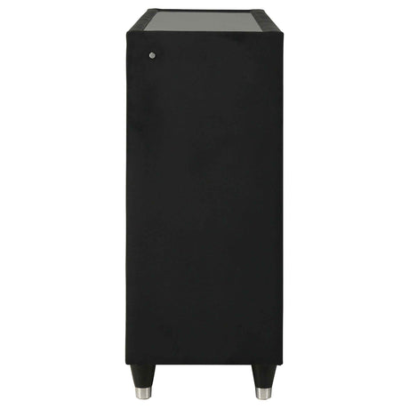 Ravenne Black 8-drawer Velvet Upholstered LED Dresser Cabinet by Coaster at Eve Furniture
