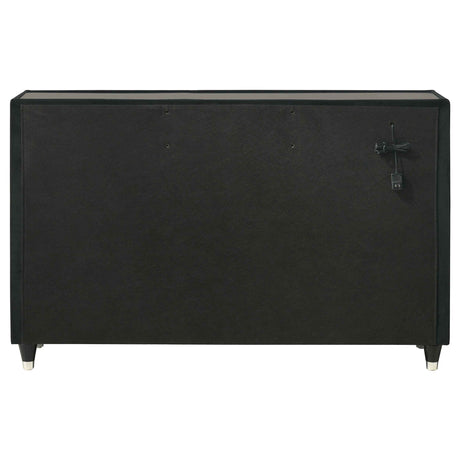 Ravenne Black 8-drawer Velvet Upholstered LED Dresser Cabinet by Coaster at Eve Furniture