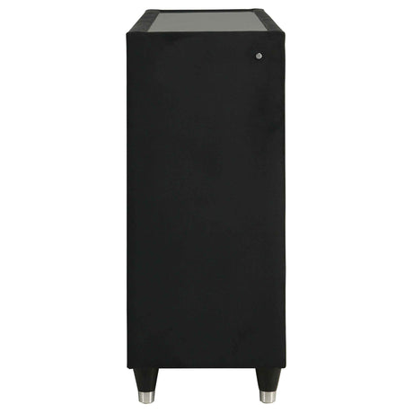Ravenne Black 8-drawer Velvet Upholstered LED Dresser Cabinet by Coaster at Eve Furniture