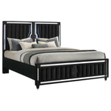 Ravenne Black Velvet Upholstered California King LED Panel Bed by Coaster at Eve Furniture