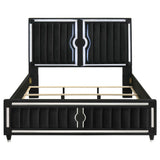 Ravenne Black Velvet Upholstered California King LED Panel Bed by Coaster at Eve Furniture