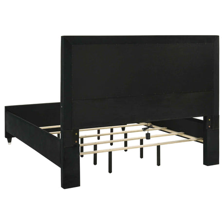 Ravenne Black Velvet Upholstered California King LED Panel Bed by Coaster at Eve Furniture