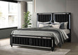 Ravenne Black Velvet Upholstered California King LED Panel Bed by Coaster at Eve Furniture