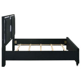 Ravenne Black Velvet Upholstered Eastern King LED Panel Bed by Coaster at Eve Furniture