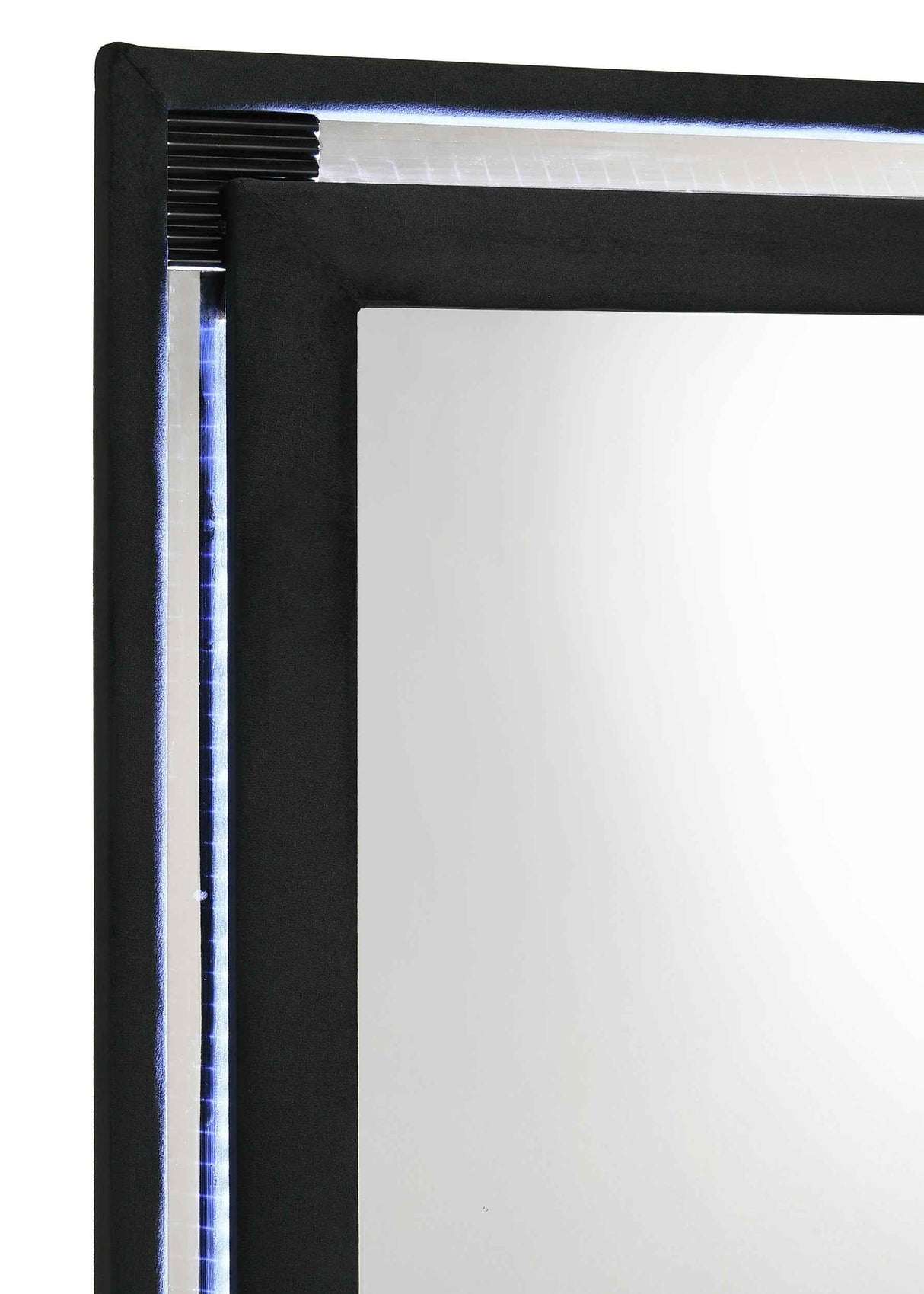 Ravenne Black Velvet Upholstered LED Dresser Mirror by Coaster at Eve Furniture