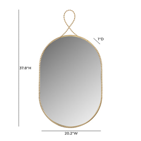 Ravina Braided Brass Oval Wall Mirror by TOV Furniture at Eve Furniture