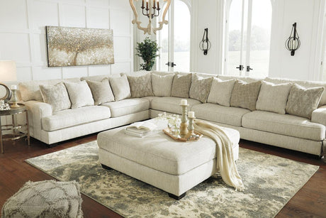 Rawcliffe Parchment Oversized Accent Ottoman by Ashley at Eve Furniture