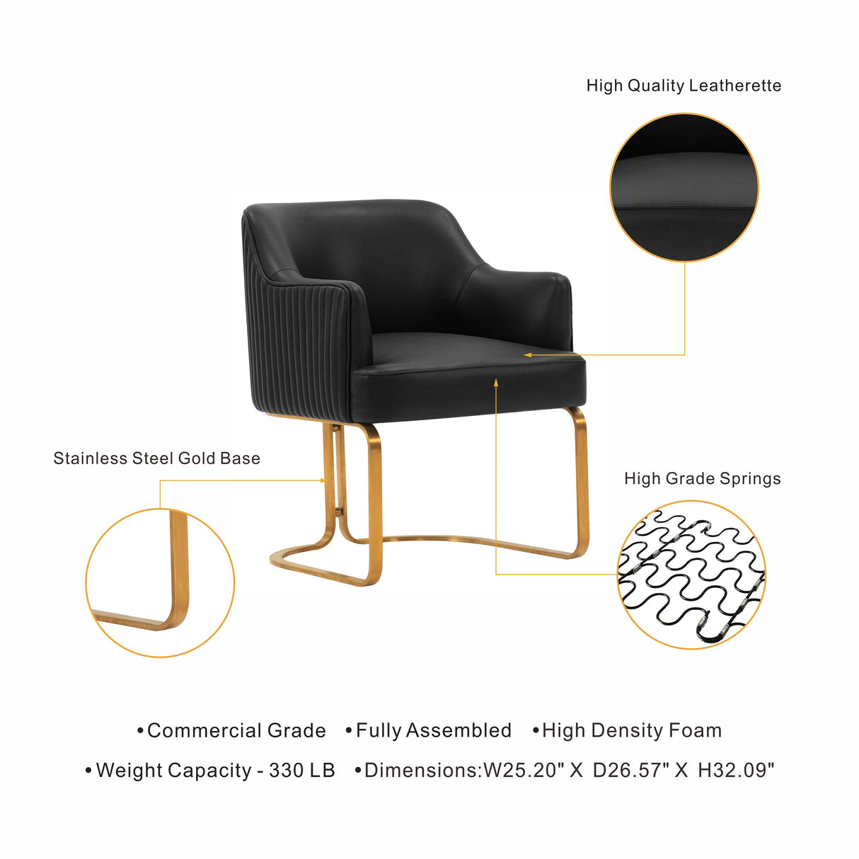 Raya Dining Armchair in Black (set of 2) by Manhattan Comfort at Eve Furniture