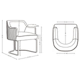 Raya Dining Armchair in Cream by Manhattan Comfort at Eve Furniture
