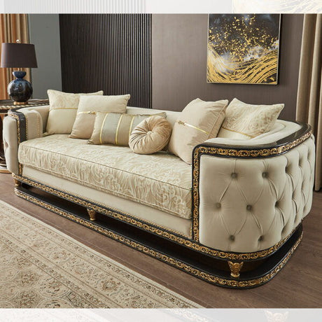 Raylina Gray/Beige Fabric Loveseat by Homey Design at Eve Furniture