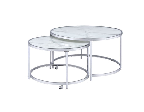 Rayne Nesting Cocktail Table, White