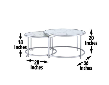 Rayne White Nesting Cocktail Table by Steve Silver at Eve Furniture