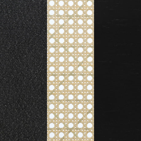 Rayo Black Rattan Cane Back Accent Chair with Padded Seat by Coaster at Eve Furniture