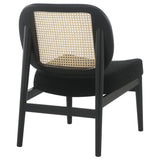 Rayo Black Rattan Cane Back Accent Chair with Padded Seat by Coaster at Eve Furniture