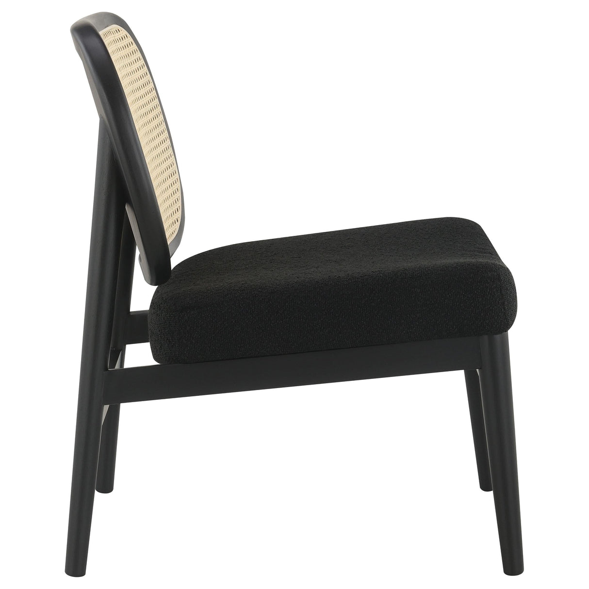 Rayo Black Rattan Cane Back Accent Chair with Padded Seat by Coaster at Eve Furniture