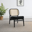 Rayo Black Rattan Cane Back Accent Chair with Padded Seat by Coaster at Eve Furniture