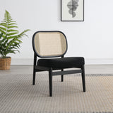 Rayo Black Rattan Cane Back Accent Chair with Padded Seat by Coaster at Eve Furniture