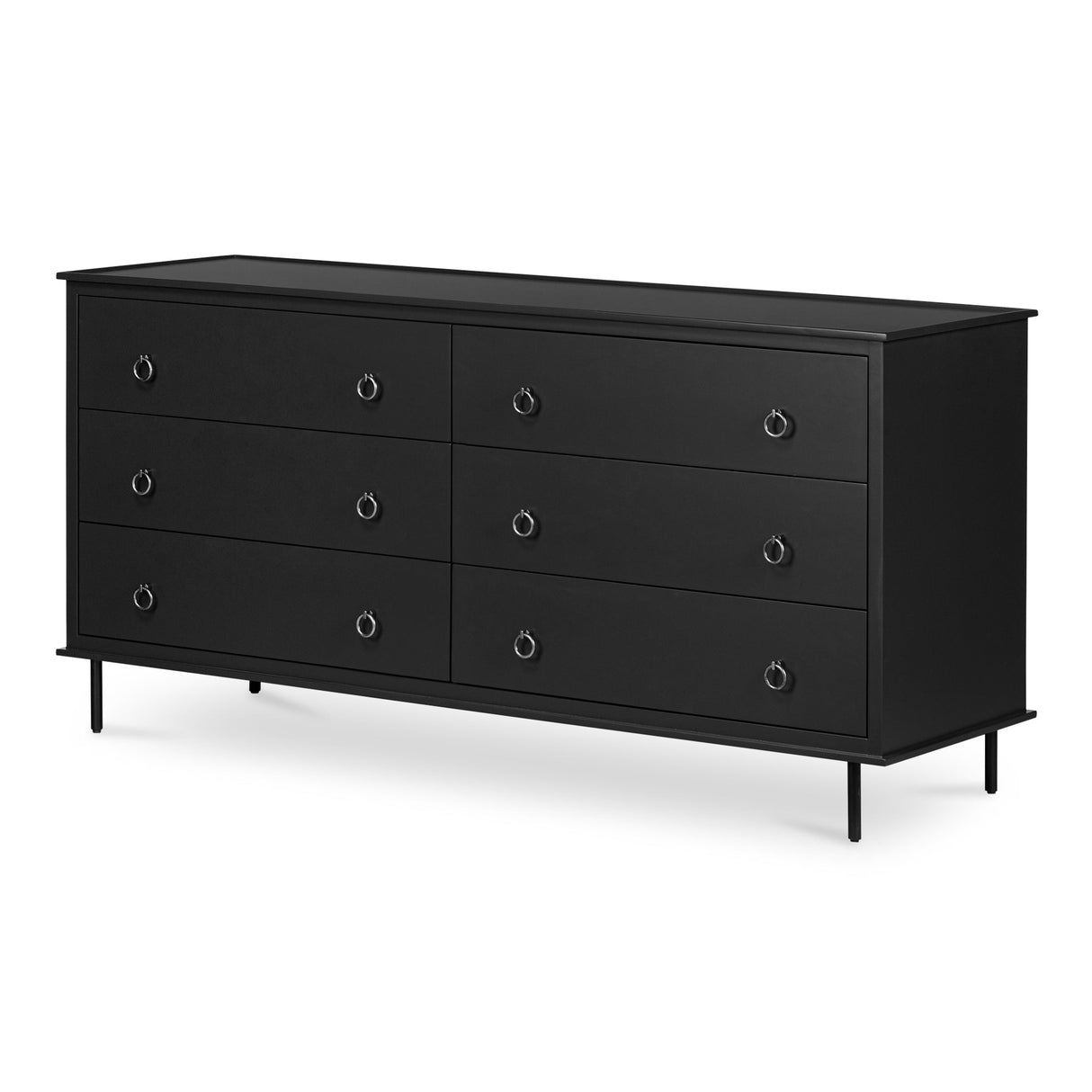 Reagan Black 6 Drawer Dresser by MOES at Eve Furniture