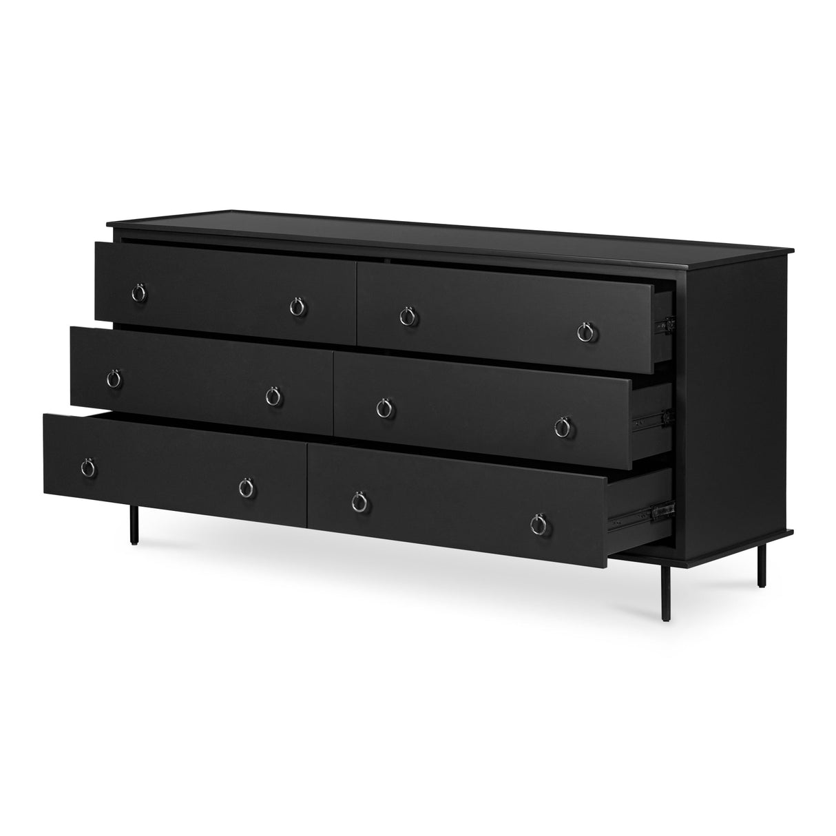 Reagan Black 6 Drawer Dresser by MOES at Eve Furniture