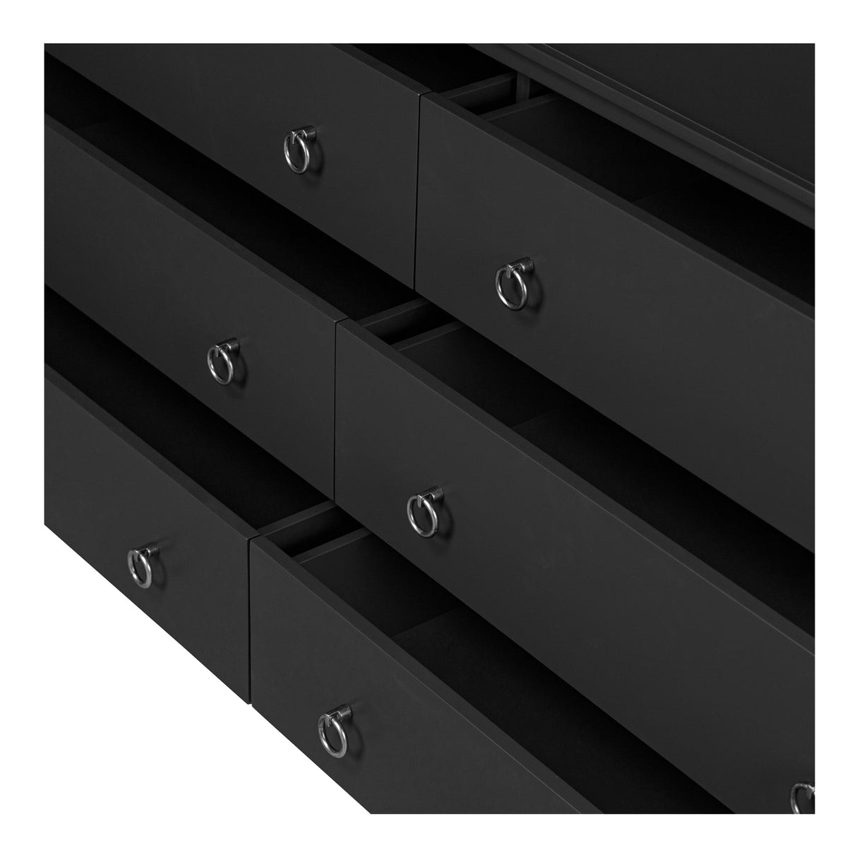 Reagan Black 6 Drawer Dresser by MOES at Eve Furniture