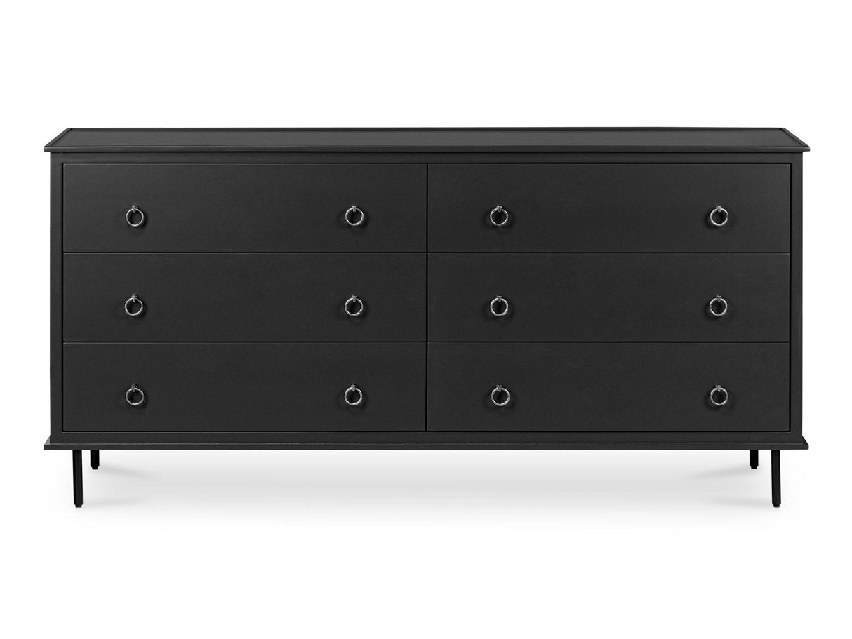 Reagan Black 6 Drawer Dresser by MOES at Eve Furniture