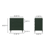 Reagan Deep Green 3 Drawer Nightstand by MOES at Eve Furniture