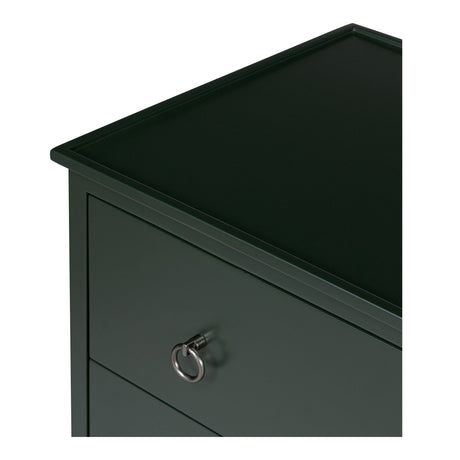 Reagan Deep Green 3 Drawer Nightstand by MOES at Eve Furniture