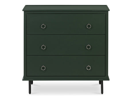 Reagan Deep Green 3 Drawer Nightstand by MOES at Eve Furniture