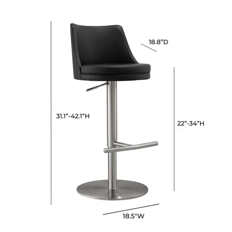 Reagan Performance Vegan Leather Adjustable Stool by TOV Furniture at Eve Furniture