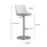 Reagan Performance Vegan Leather Adjustable Stool by TOV Furniture at Eve Furniture