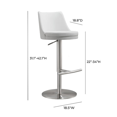 Reagan Performance Vegan Leather Adjustable Stool by TOV Furniture at Eve Furniture