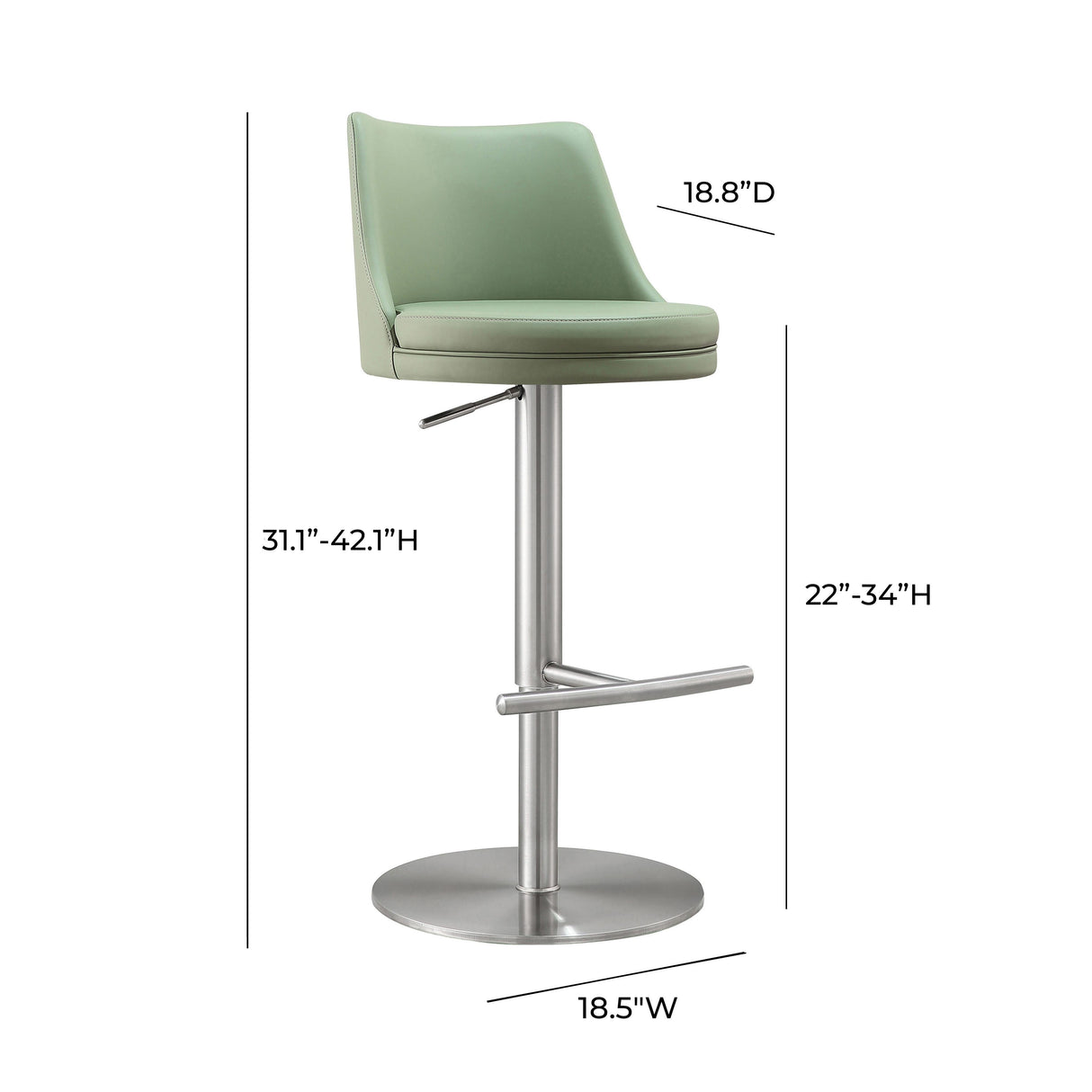 Reagan Performance Vegan Leather Adjustable Stool by TOV Furniture at Eve Furniture