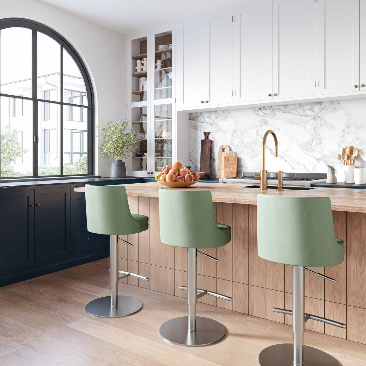 Reagan Performance Vegan Leather Adjustable Stool by TOV Furniture at Eve Furniture