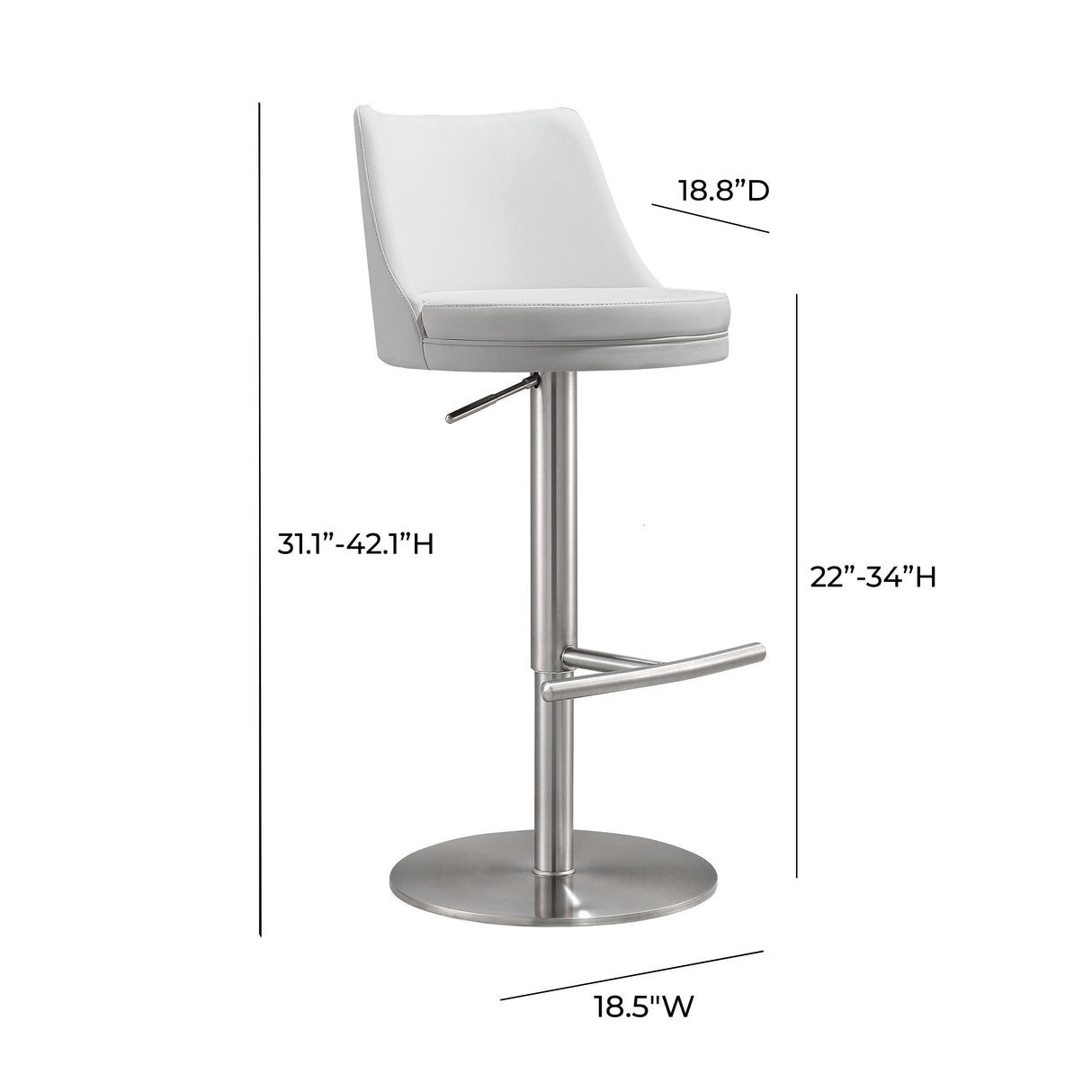 Reagan Performance Vegan Leather Adjustable Stool by TOV Furniture at Eve Furniture