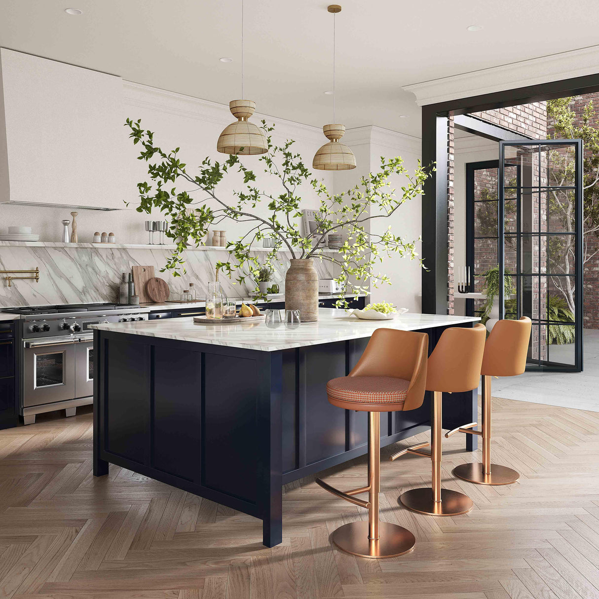 Reagan Performance Vegan Leather Adjustable Stool by TOV Furniture at Eve Furniture