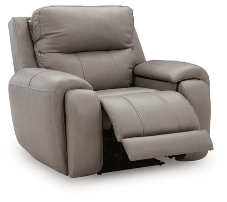 Real Moments Ash Power Recliner w/Audio Seating by Ashley at Eve Furniture