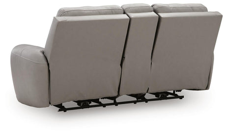 Real Moments Ash Power Reclining Loveseat with Audio Seating by Ashley at Eve Furniture